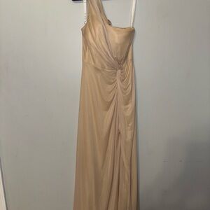 Azazie One Shoulder Beige Dress